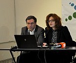Lasha Tughushi (left) and Manana Kochladze presented GNP statement on Friday (DF Watch photo)