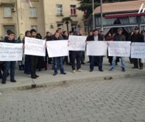 drivers on strike in Rustavi 2014-02-21