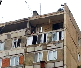 Apartment ruined by explosion