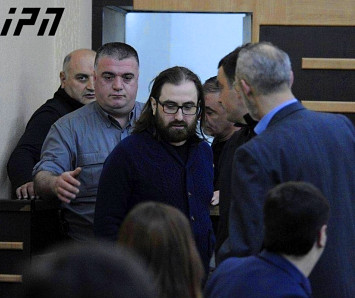 Priest Giorgi Mamaladze, who is on trial for plotting to murder a church adviser, appearing in Tbilisi City Court on Friday