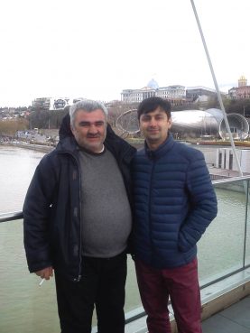 Kamran Mahmudov (right) with Afgan Mukhtarli, another Azerbaijani journalist whose abduction in Tbilisi in May caused outrage