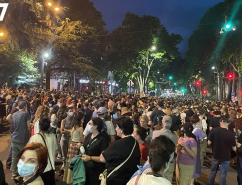 Students rally against the Georgian government